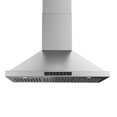 Hotte murale à conduit 36 pouces 600 CFM avec détection de geste intelligente et lumières DEL