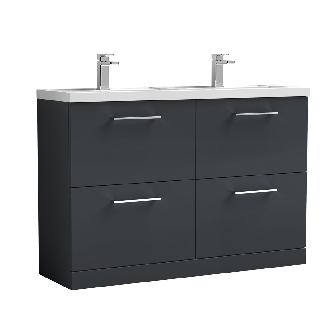 Arno 1205mm Double Bathroom Vanity with Integrated Polymarble Basin
