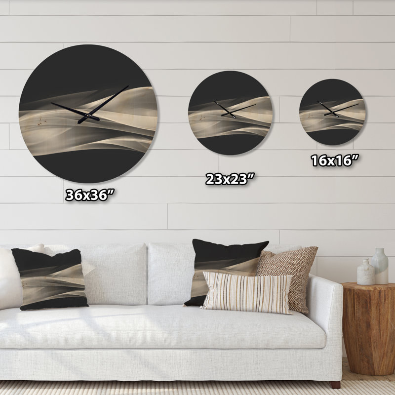 Horloge murale moderne en bois scintillant à motif argenté, Petit