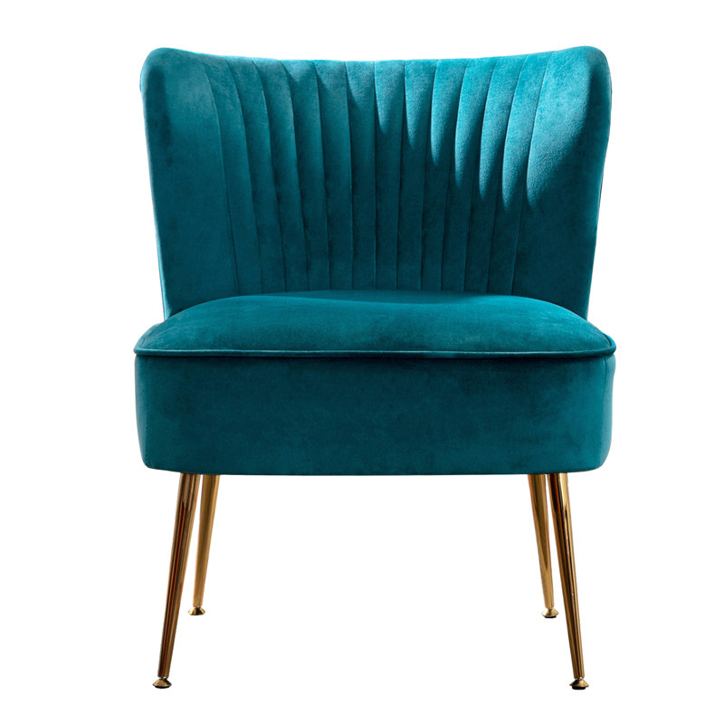 Farrah Velvet Accent Chair, Teal Velvet