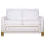 Ensemble de salon 3 pièces en velours blanc glamour avec pieds dorés et éclairage à DEL - canapé, causeuse et fauteuil