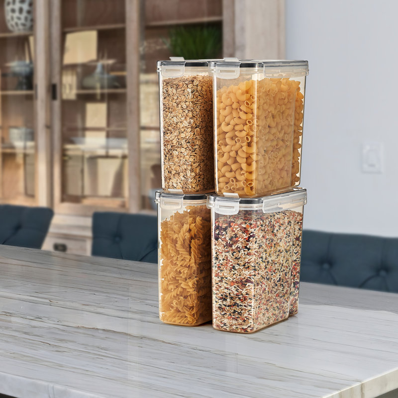 Sorbus Airtight Food Storage Dispensers for Beans, Pasta, Cereals - 4 Pack (2L/8.4 Cups)