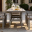 Table de salle à manger d'extérieur en PEHD avec trou pour parasol de 2 po (chaises non incluses)-1783425363