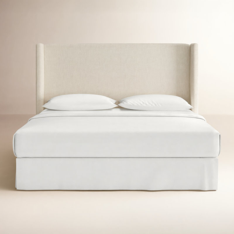 Bellfield Upholstered Headboard, King, Classic Talc Linen
