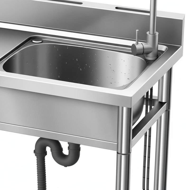  Évier utilitaire 39 po en acier inoxydable 304 SUS 39 po, Lavabos simples autoportants pour salle de lavage, atelier, garage, cour, cuisine