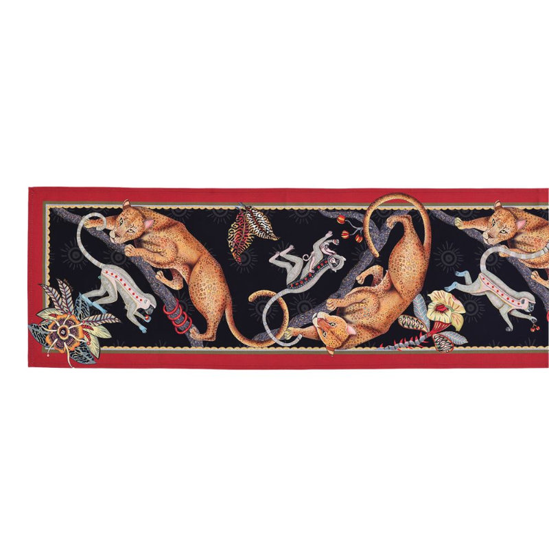 Monkey Tales Table Runner - Cotton, 138" L, Night