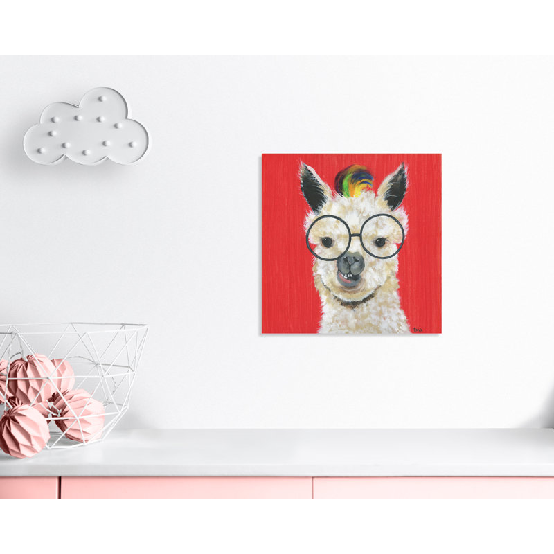 «Llama Lovely», art sur toile, H 24 po x l 24 po x P 1,5 po