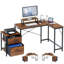 L-Shaped Metal Base Computer Desk