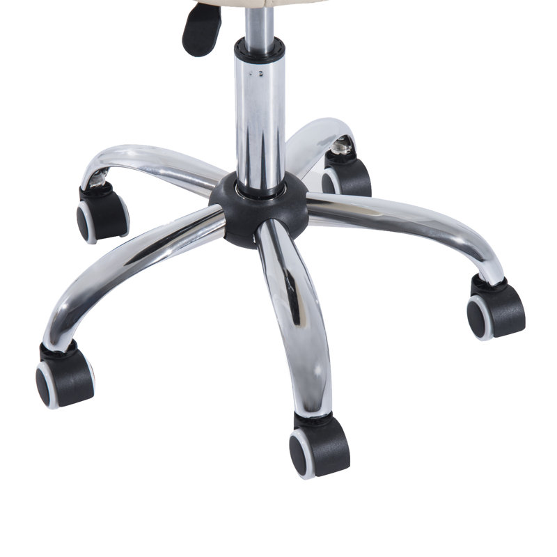 Arowyn Backed Adjustable Height Lab Stool with Wheels