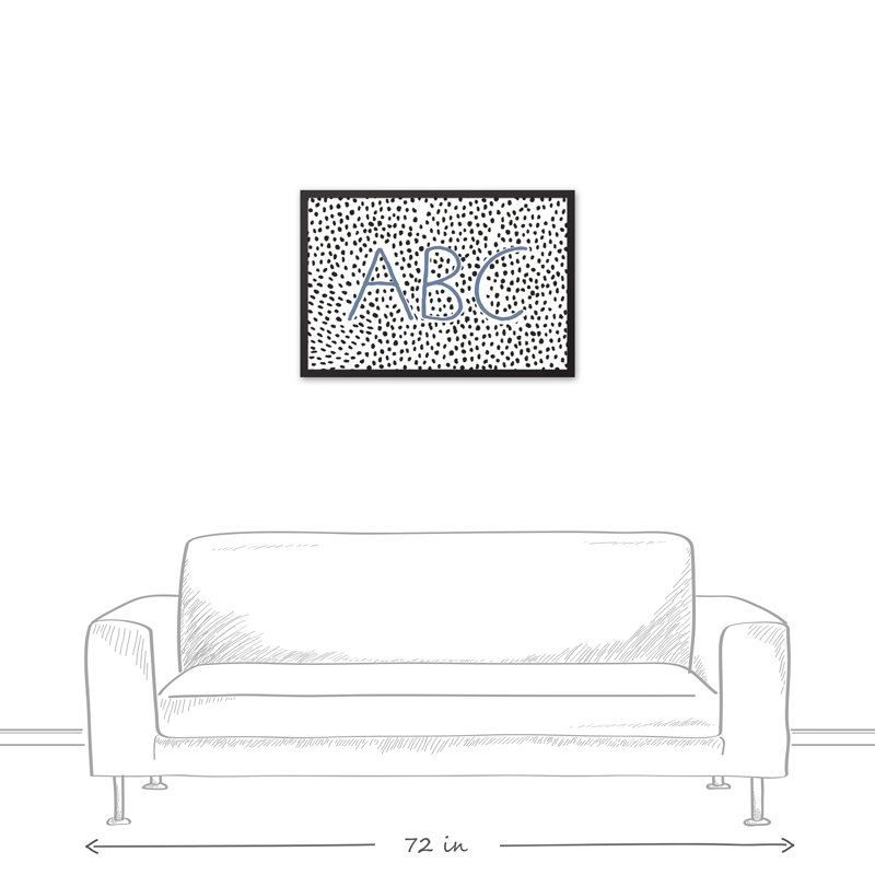 Art encadré ABC, H 31,75 po x l 21,75 po x P 1,75 po