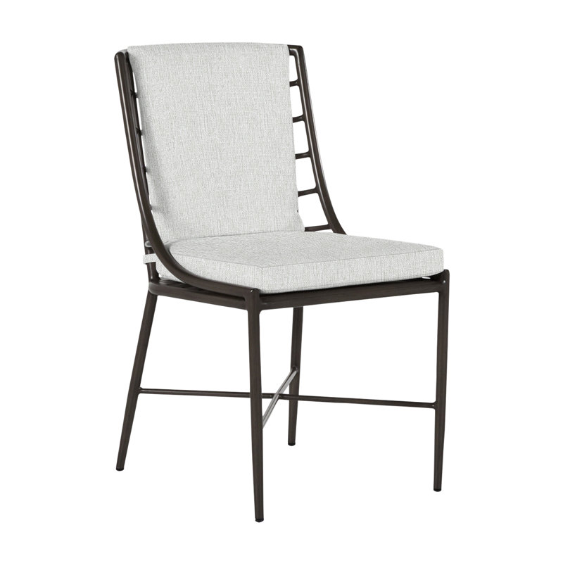 Chaise d'appoint en aluminium Carmel - Gris ardoise, Pas de soudure, Rayures françaises forêt