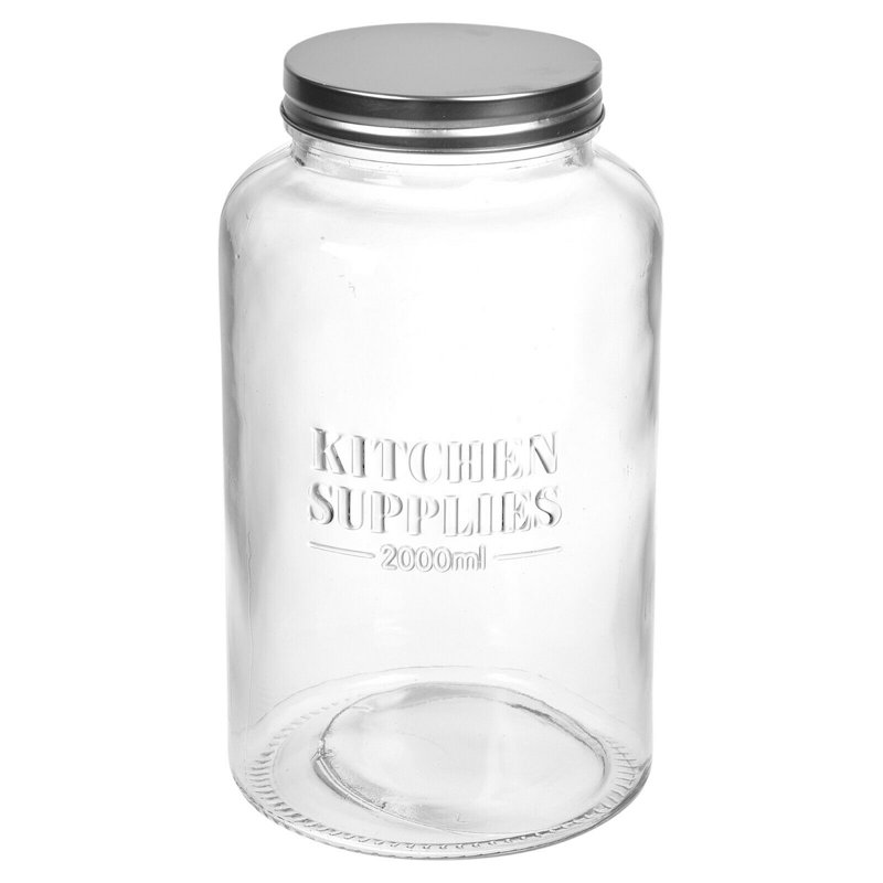 Glass Jar, 22cm H x 12cm W x 12cm D