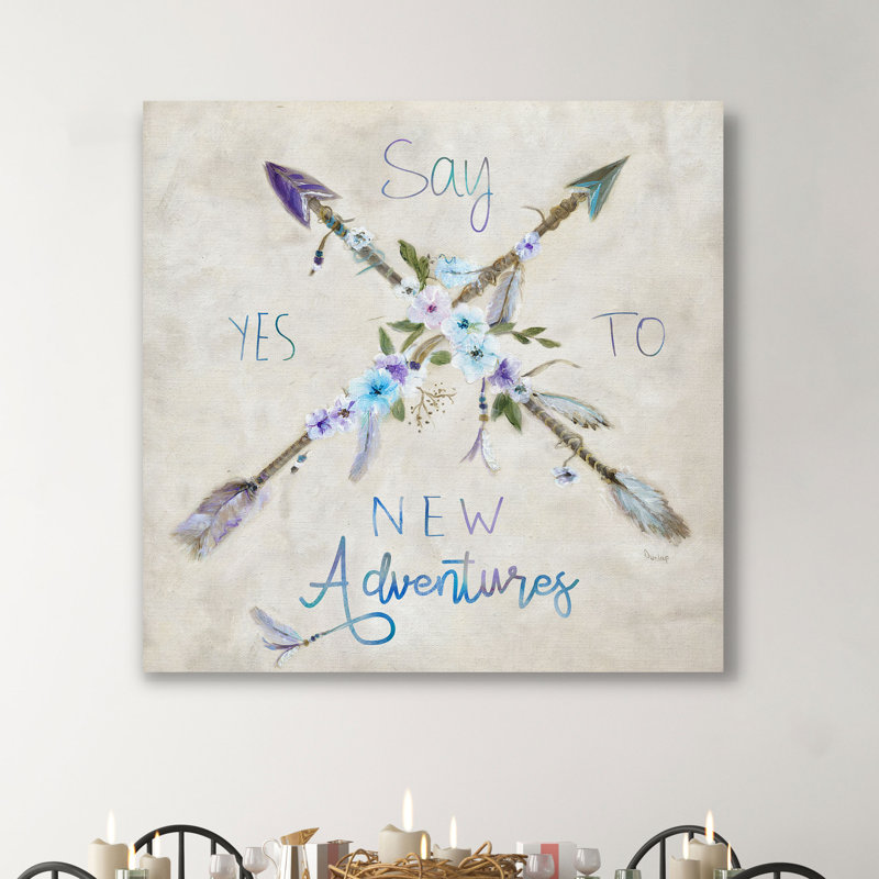 «Boho Arrow Adventures», peinture sur toile tendue, H 10 po x l 10 po x P 1,5 po