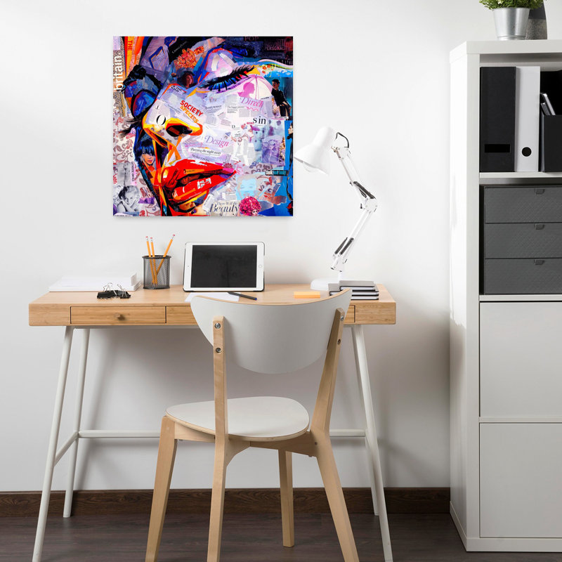 Art contemporain abstrait société, H 18 po x l 18 po