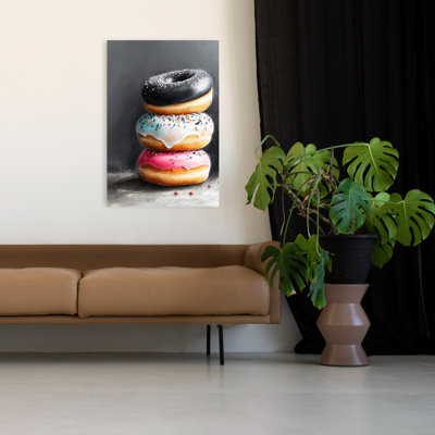Art mural moderne et coloré, "Sweet Donut Stack"