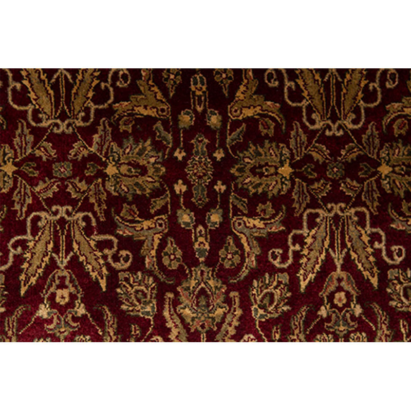 Wool Oriental Area Rug in Wine/Gold