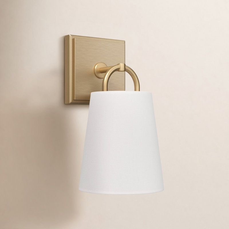 Steel Armed Sconce, Aged Brass