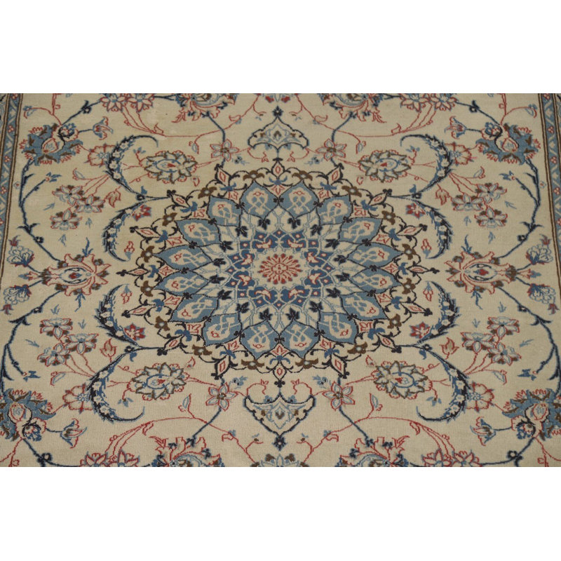 Tapis traditionnel en soie et laine fabriqué à la main 7 x 10