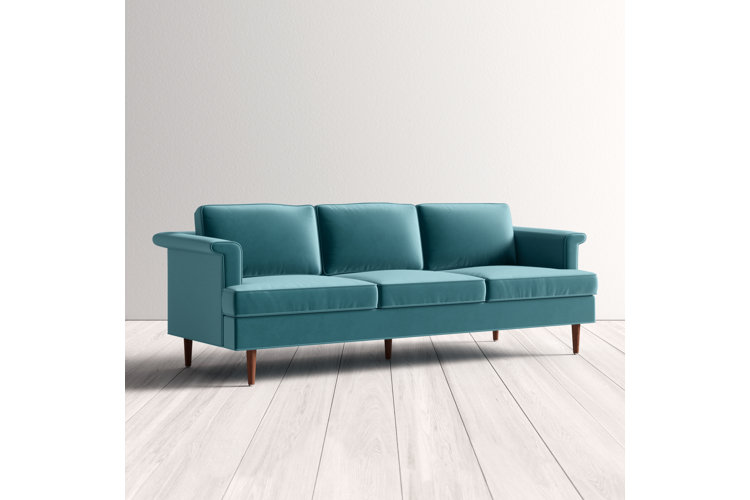 Ryker 87.4" Wide Velvet Rolled Arm Sofa