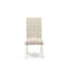 Cet ensemble de salle à manger 9 pièces comprend une table de salle à manger rectangulaire avec feuille papillon et 8 chaises rembourrées en tissu de lin beige clair, lin blanc-1725481332-1657913323
