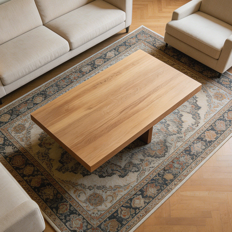 Table basse Burlywood, H 17,72 po x l 62,99 po x P 27,56 po