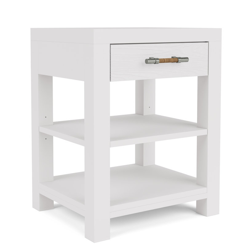 Table de chevet 1 tiroir Lana, Blanc