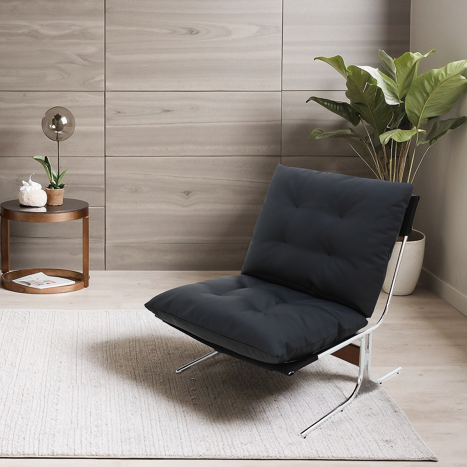 Ebern Designs Leather Armchair, Modern Accent Chair High Back, Living Room  Chairs With Metal Legs And Soft Padded, Sofa Chairs For Home ..., image size:1600x1600