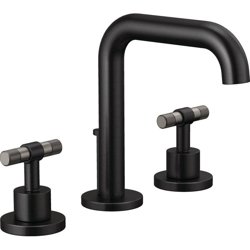 Litze® Widespread Lavatory Faucet With High Spout, Luxe Nickel, Notch Lever Handle, 1.5 GPM