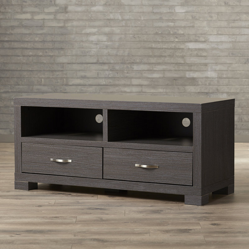 Meuble télé 47,2 po Homeros, Gris foncé / gris anthracite / grain de bois