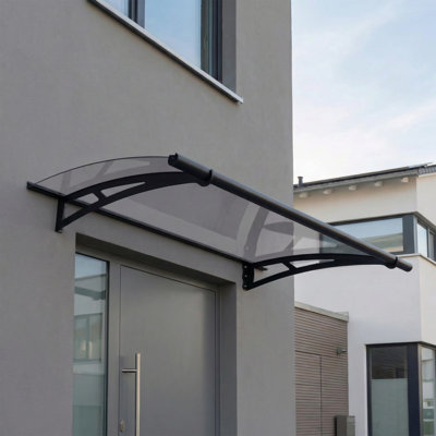 Auvent de porte en acier galvanisé gris / transparent Palram - Canopia Aquila l 4 pi 11 po x P 3 pi