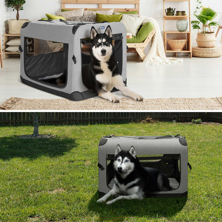 Veehoo Folding Soft 3-Door Pet Kennel Dog Crate, Pet Condos