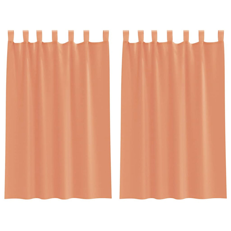 Voile Curtains With Tab Top 2 Pcs, Terracotta, 140cm Width x 175cm Drop