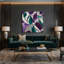 Abstrait aquarelle 37, art mural sur toile mauve-1489031153