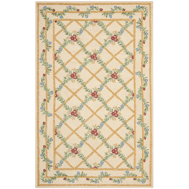 Tapis en laine crocheté à la main Kinchen, Rectangle 5 pi 3 po x 8 pi 3 po