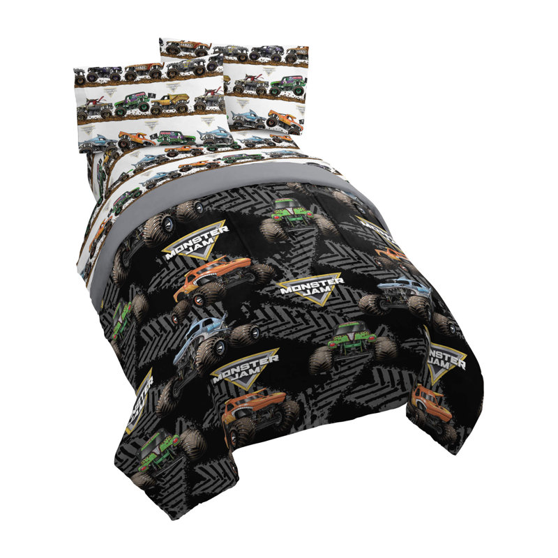Monster Jam Tracks Twin Bed Set