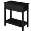 Table de bout, table d'appoint étroite avec plateau rabattable, armoire de rangement, tablette inférieure pour le salon