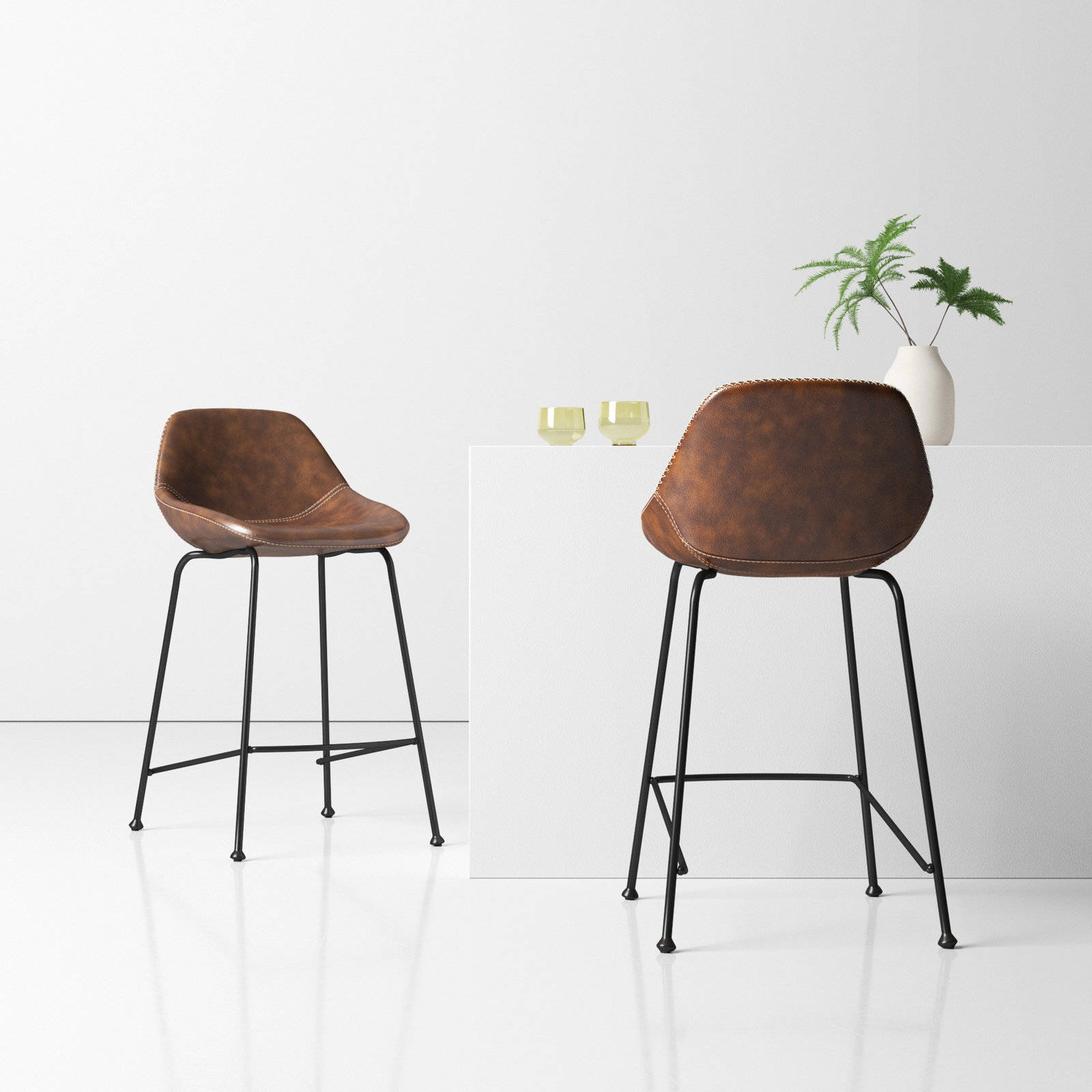 Garner 29" Bar Stool, Brown, Bar Stool (29” Seat Height)