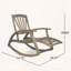 Chaise berçante en bois d'acacia avec repose-pieds rétractable-195354747