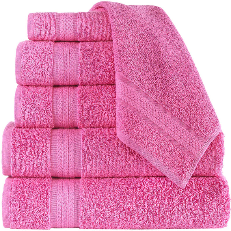 6 Piece Towel Set, 2 Bath Towels 2 Hand Towels 2 Washcloths, Soft and Absorbent, 100% Turkish Cotton Towels for Bathroom Shower Towel, Bath Linen Set