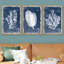 «Minimal Botanical», feuilles de la jungle bleue, art nautique corail, impression sur toile, 3 pièces-91260191-91260193