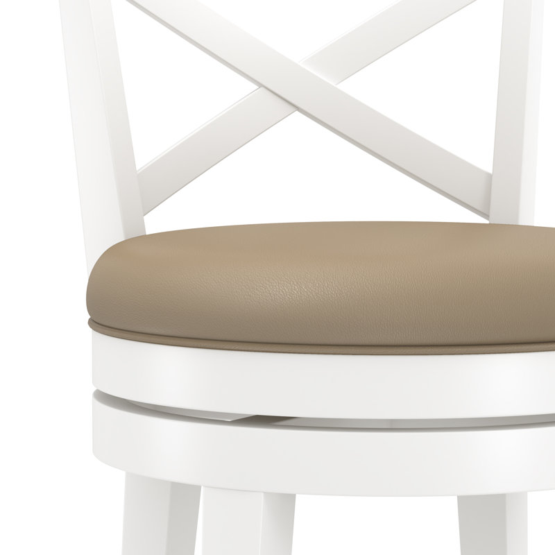 Tabouret pivotant Ewan, Tabouret de comptoir (siège d'une hauteur de 26,2, Blanc