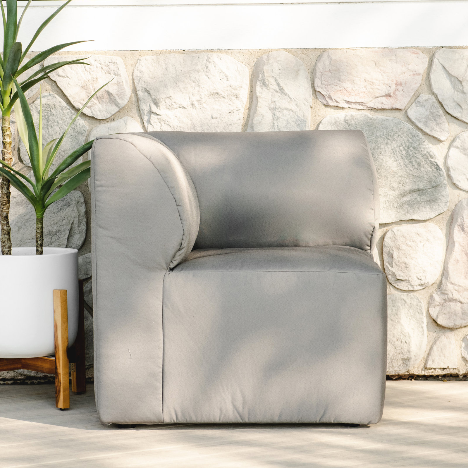 Patio Lounge Chair, Dark Gray