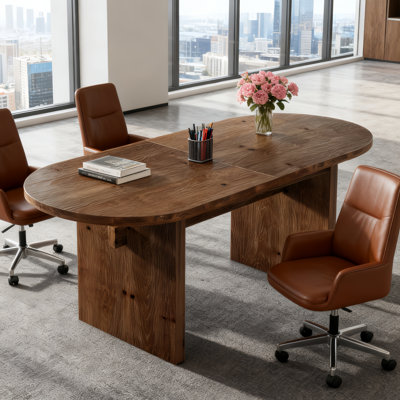 160cm Solid Wood Oval Conference Table