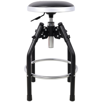 Heavy Duty Adjustable Hydraulic Shop Stool – 360° Swivel Mechanic Stool With Foot Rest, Padded 13.7'' Seat (29''–33.6'' Height Range), 330lbs Capacity For Workshop, Garage, Craft Rooms & Collaborative Spaces