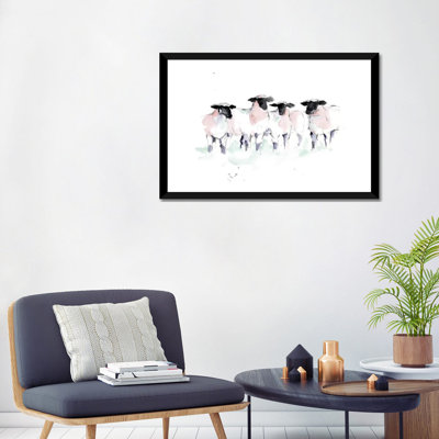 «Minimalist Watercolor Sheep II» par Ethan Harper - reproduction d'art
