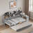 Multifunctional Wooden Daybed With Storage Shelves, Study Desk And Trundle-393345123-393345125