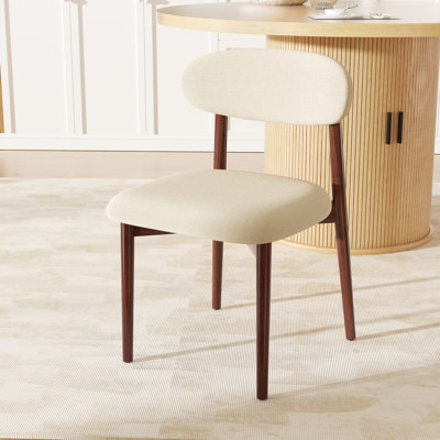 Modern Minimalist Dining Chair With Wood Legs, Mid-Century Accent Chair For Kitchen, Living Room, And Vanity