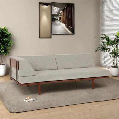 Cotton and linen comfortable high-backed chair