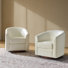 Amiir Morden Vegan Leather Swivel Barrel Chair with Solid Wood Legs (Set Of 2)
