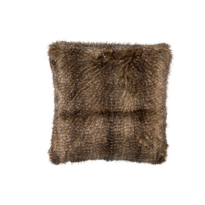 Faux Fur Feather Throw Pillow